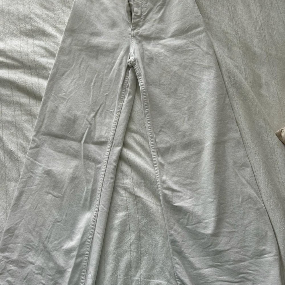 Zara Marine Wide Leg Jeans - White SIZE 4